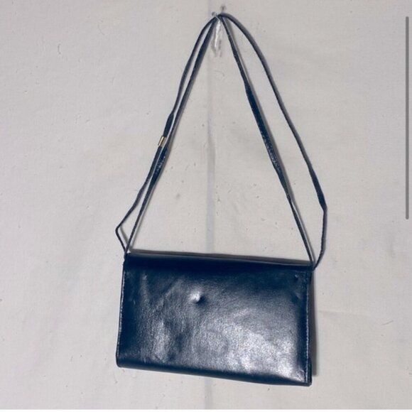 Vintage Navy Blue Cross Body Bag Shoulder Bag Clutch Purse - Picture 3 of 12